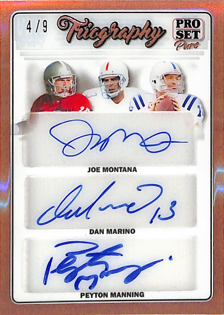 2023 Leaf Pro Set Pure Joe Montana Dan Marino Peyton Manning Auto Autograph /9