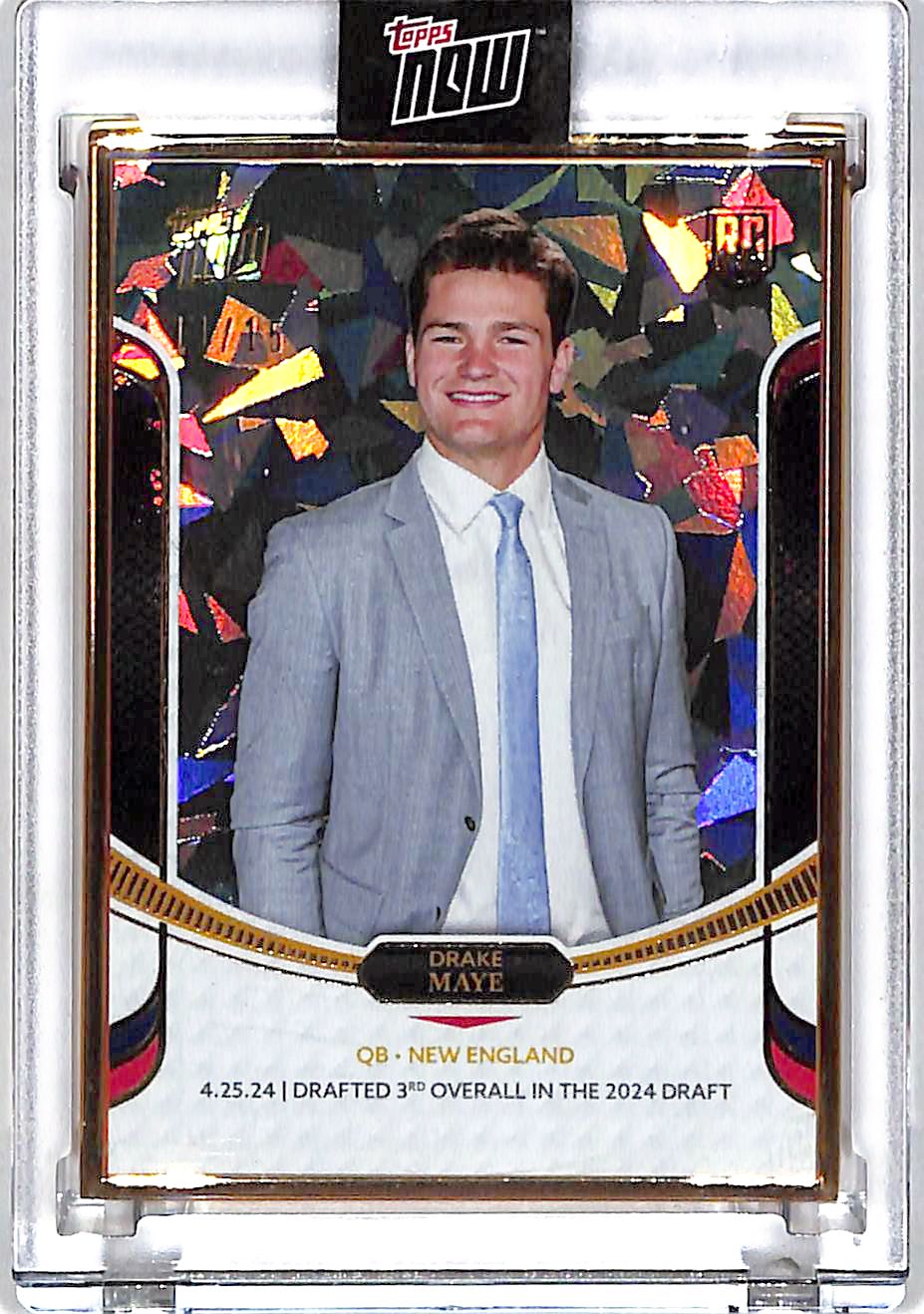 2024 Topps Now Campaign Drake Maye Cracked Ice Rookie RC /15 Patriots
