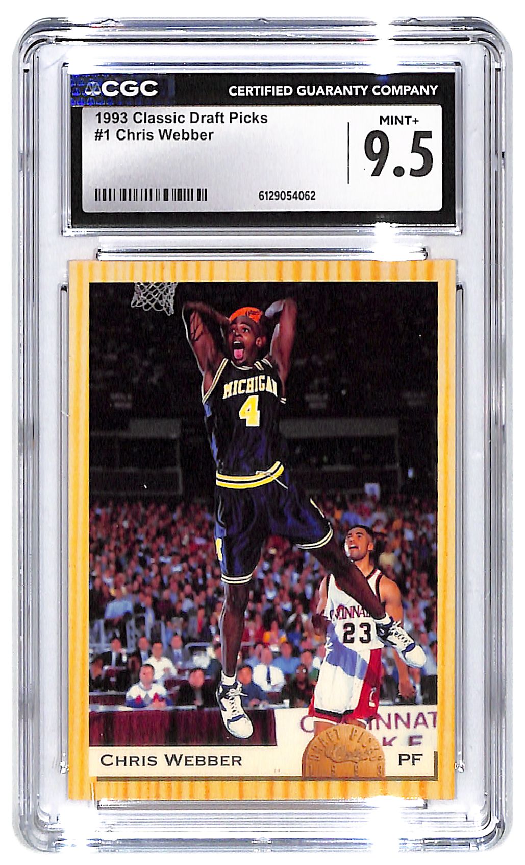 1993 Chris Webber Classic Draft Picks #1 CGC Mint Plus 9.5