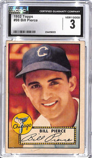 1952 Topps Bill Pierce #98 CGC 3 White Sox