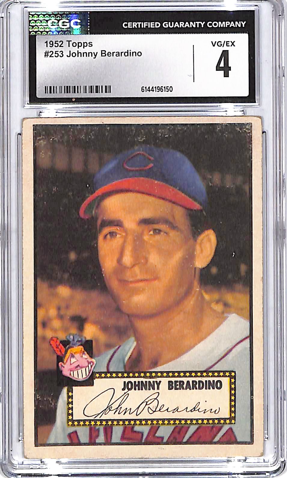 1952 Topps Johnny Berardino #253 CGC 4 Indians