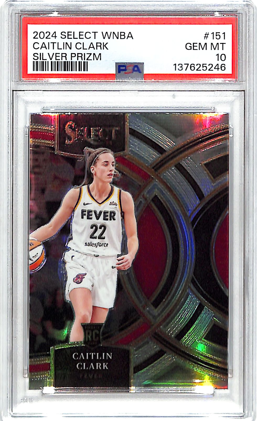 2024 Select WNBA Caitlin Clark Rookie RC Silver PSA 10 #151 Fever