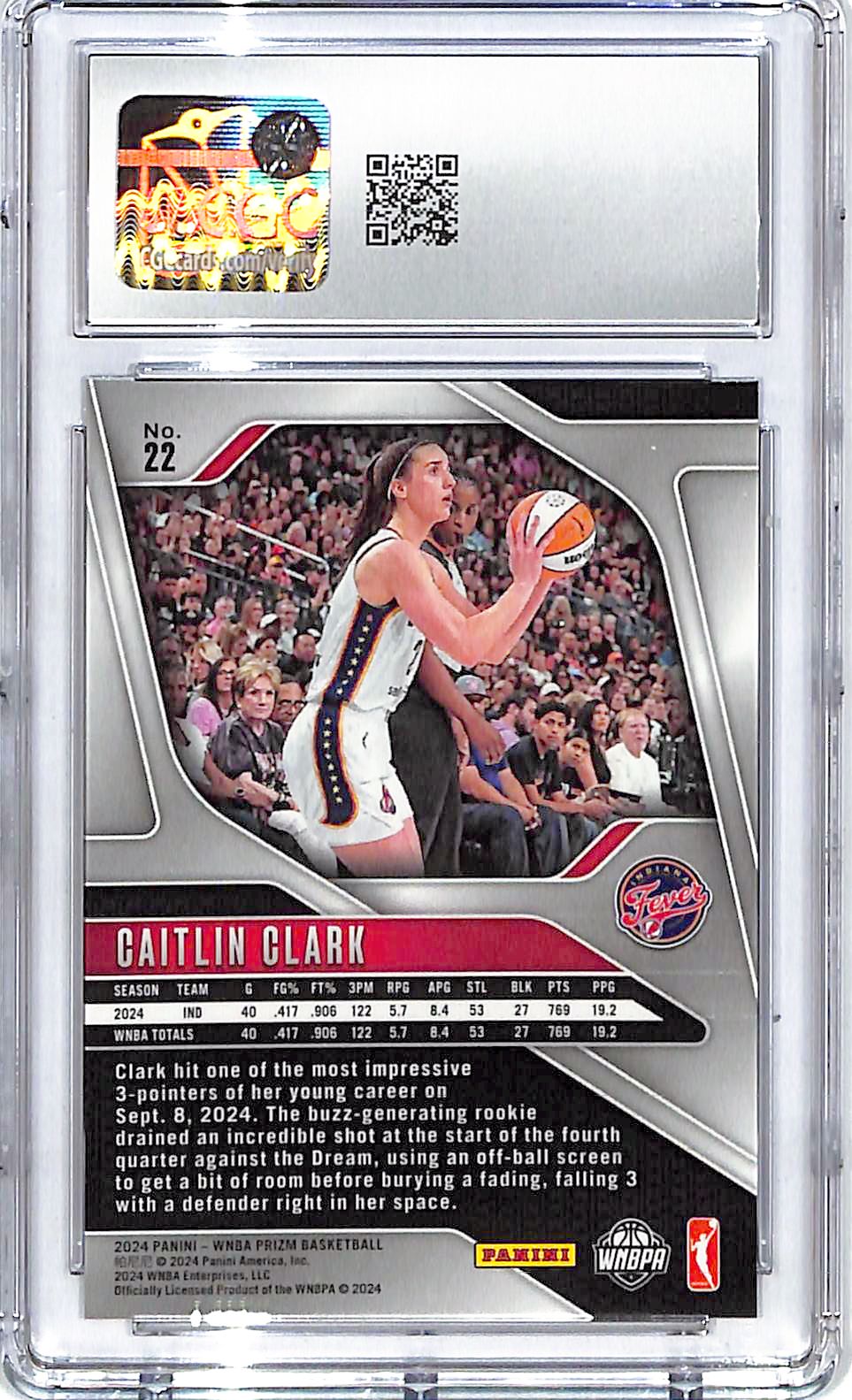 2024 Prizm WNBA Caitlin Clark Rookie RC #22 CGC 10 Fever