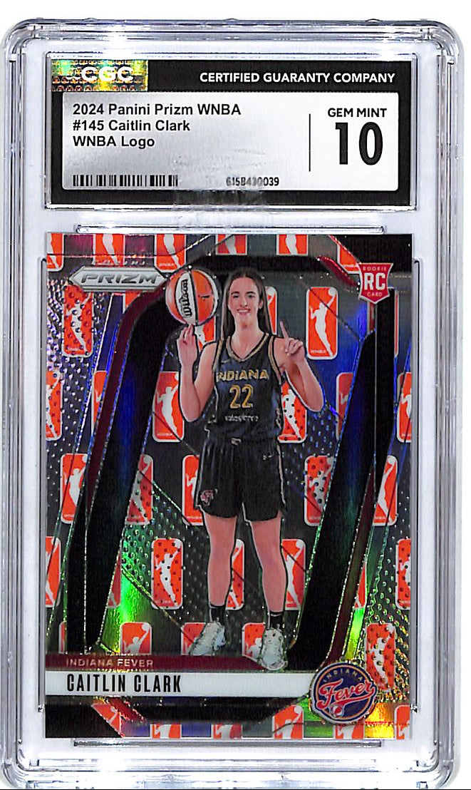 2024 Prizm WNBA Caitlin Clark Rookie RC WNBA Logo CGC 10 #145 Fever