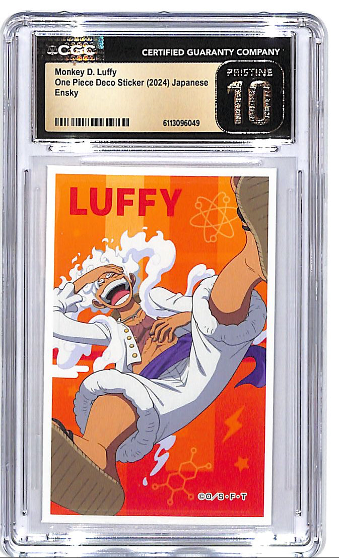 One Piece Deco Sticker Japanese Monkey D Luffy Ensky CGC 10 pristine