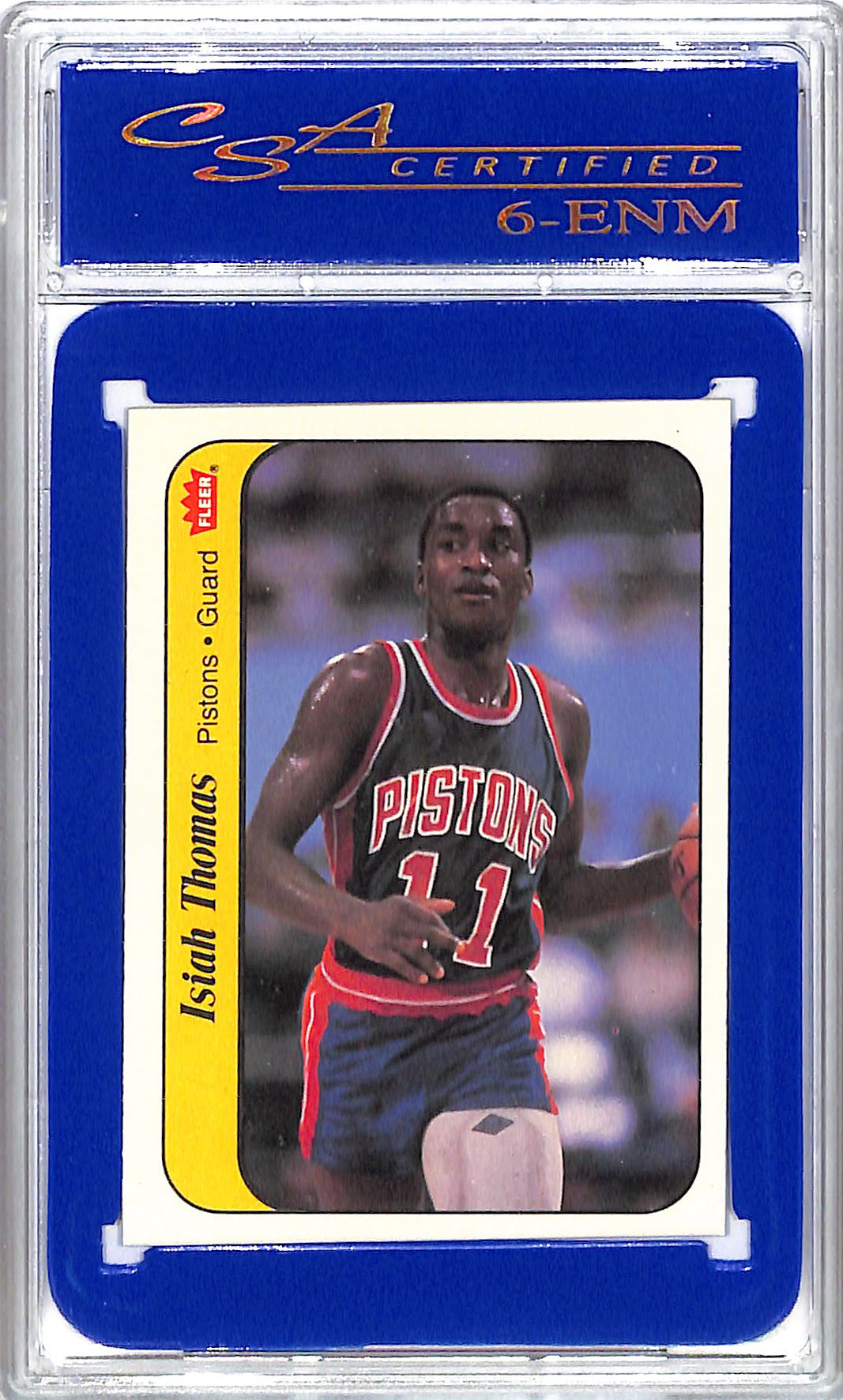 1986-87 Fleer Isiah Thomas Sticker CSA Certified 6 Pistons