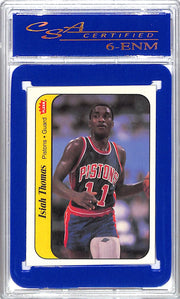 1986-87 Fleer Isiah Thomas Sticker CSA Certified 6 Pistons