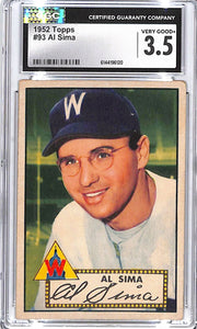 1952 Topps Al Sima #93 CGC 3.5 Senators