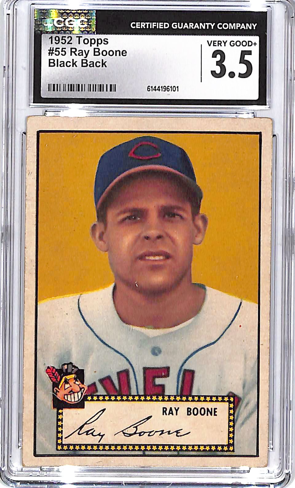 1952 Topps Ray Boone Black Back #55 CGC 3.5 Indians