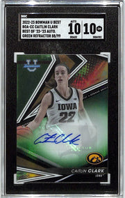 2022-23 Bowmans Best University Caitlin Clark Auto Autograph Rookie RC Green SGC 10 /99
