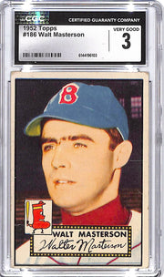 1952 Topps Walt Masterson #186 CGC 4 Red Sox