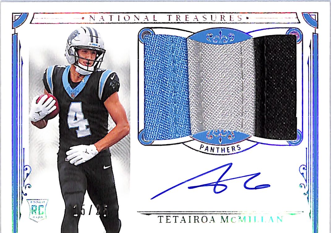 2025 National Treasures Tetairoa McMIllan Auto Autograph Rookie RC Patch Jersey /25 RPA Panthers