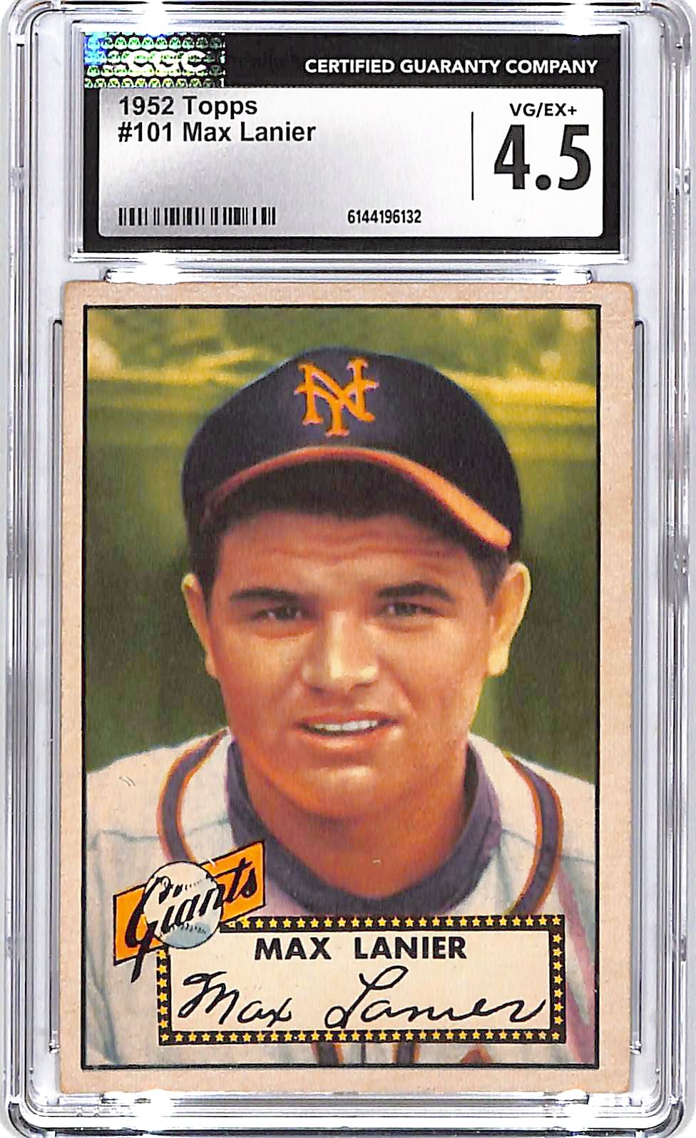 1952 Topps Max Lanier #101 CGC 4.5 Giants