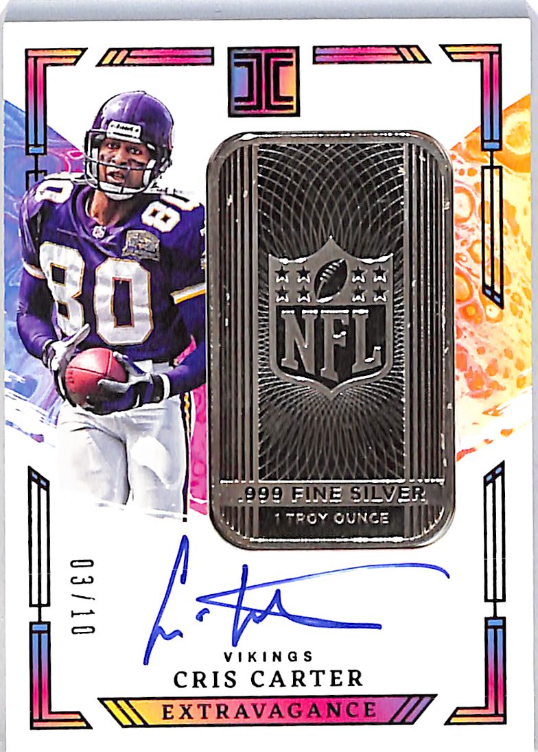 2024 Impeccable Cris Carter Auto Autograph Silver Bar /10 Vikings