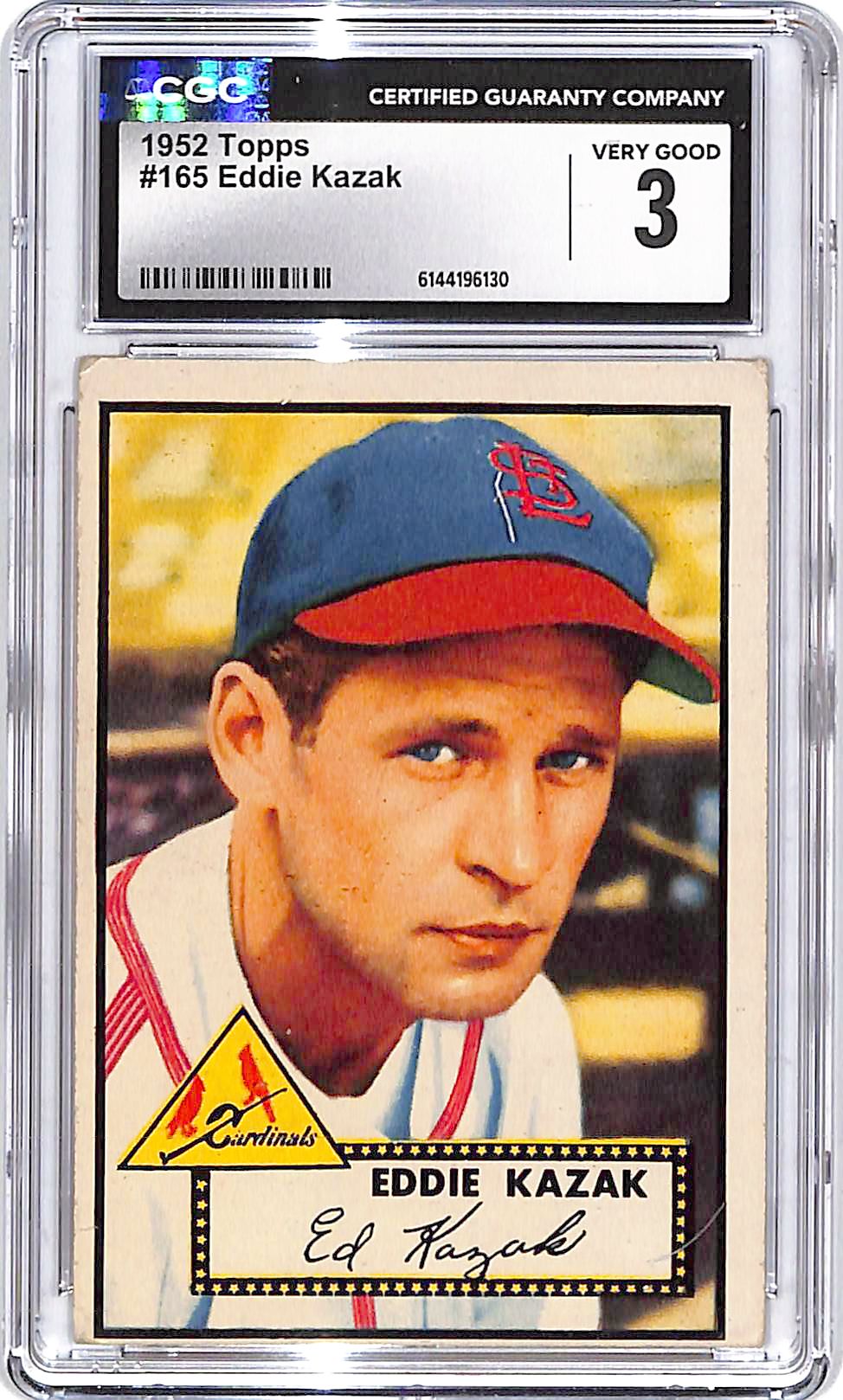 1952 Topps Eddie Kazak #165 CGC 3 Cardinals