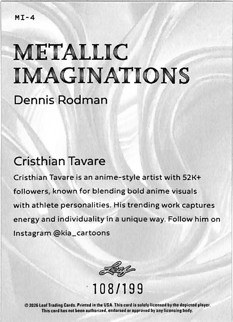 2026 Leaf Metallic Imaginations Dennis Rodman Red /199