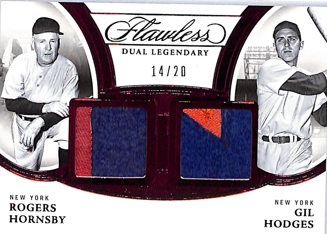2025 Flawless Rogers Hornsby Gil Hodges Dual Legendary Patch Jersey /20 Ruby