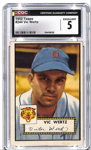 1952 Topps Vic Wertz #244 CGC 5 Tigers