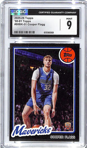 2025-26 Topps Cooper Flagg 80-81 Topps Rookie RC #51 Throwback CGC 9