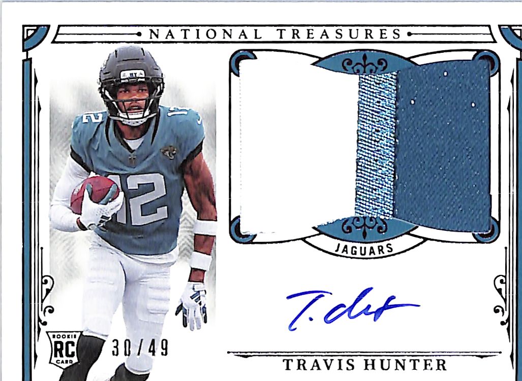 2025 National Treasures Travis Hunter Auto Autograph Rookie RC Patch Jersey /49 RPA Jaguars