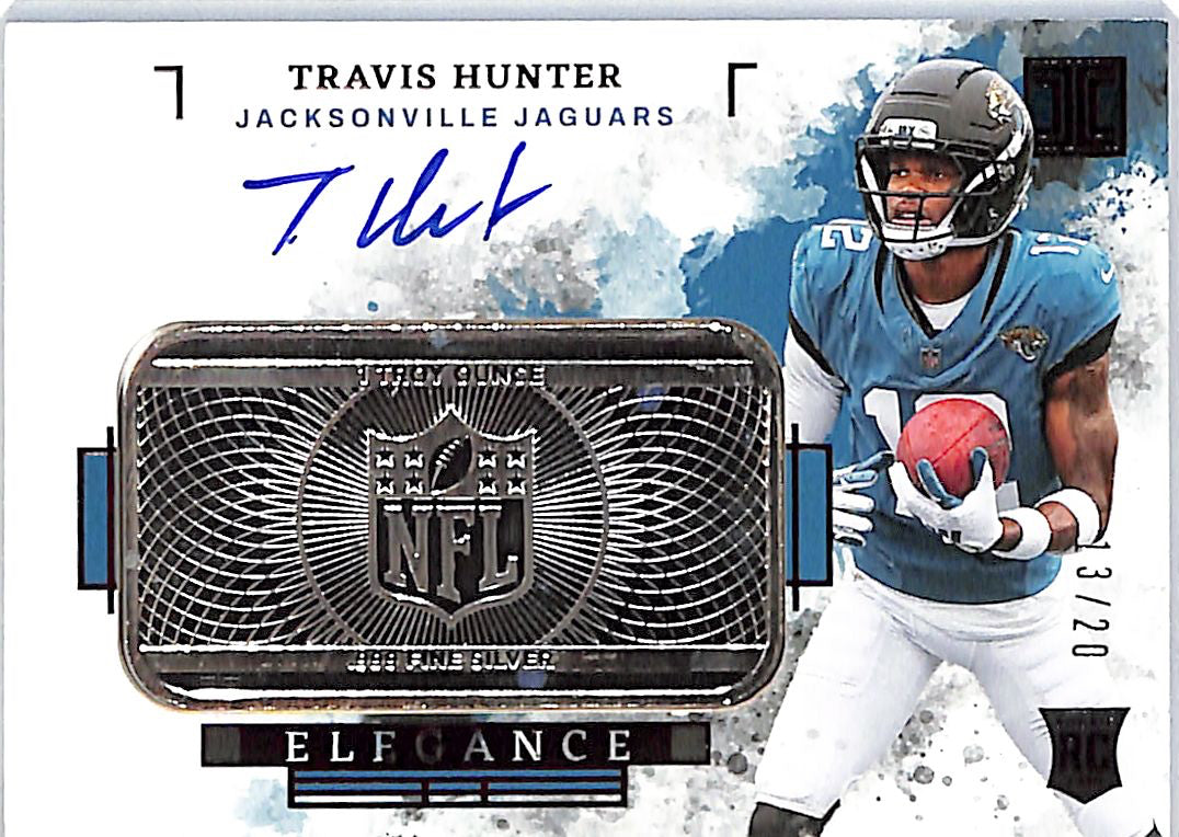 2025 Impeccable Travis Hunter Auto Autograph Rookie RC Silver Bar Elegance /20 Jaguars