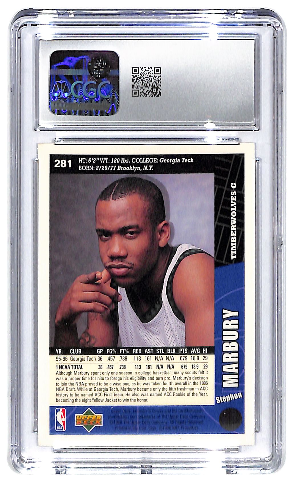 1996-97 Stephon Marbury Collector's Choice #281 CGC Mint Plus 9.5