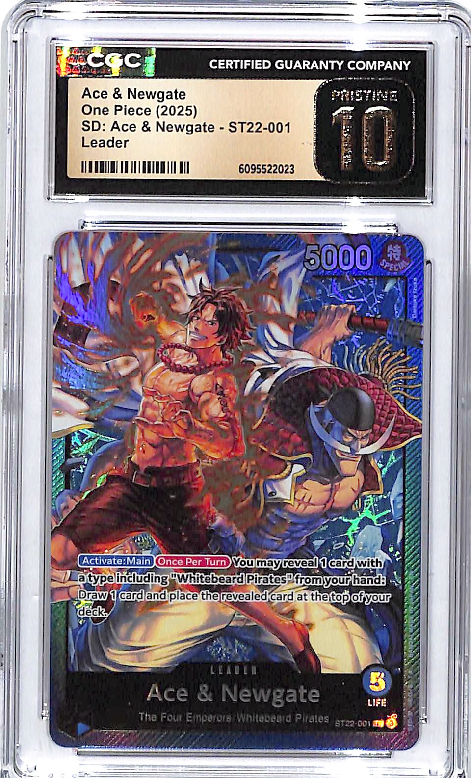 One Piece SD Ace & Newgate ST22 Ace & Newgate 001 Leader CGC 10 Pristine