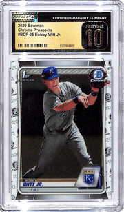 2020 Bowman Chrome Bobby Witt Jr Rookie RC Prospect CGC 10 Pristine Royals