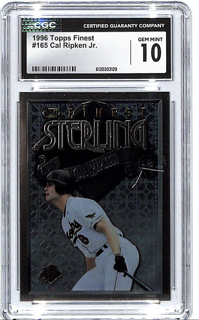 1996 Topps Finest Sterling Cal Ripken Jr #165 CGC 10 Orioles
