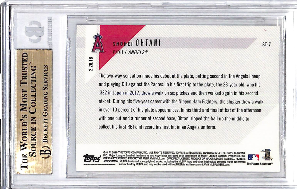 2018 Topps Now Shohei Ohtani Spring Training Rookie RC BGS 10 Angels