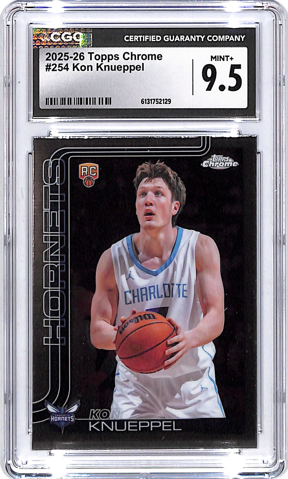 2025-26 Topps Chrome Kon Knuppel Rookie RC #254 CGC 9.5 Hornets