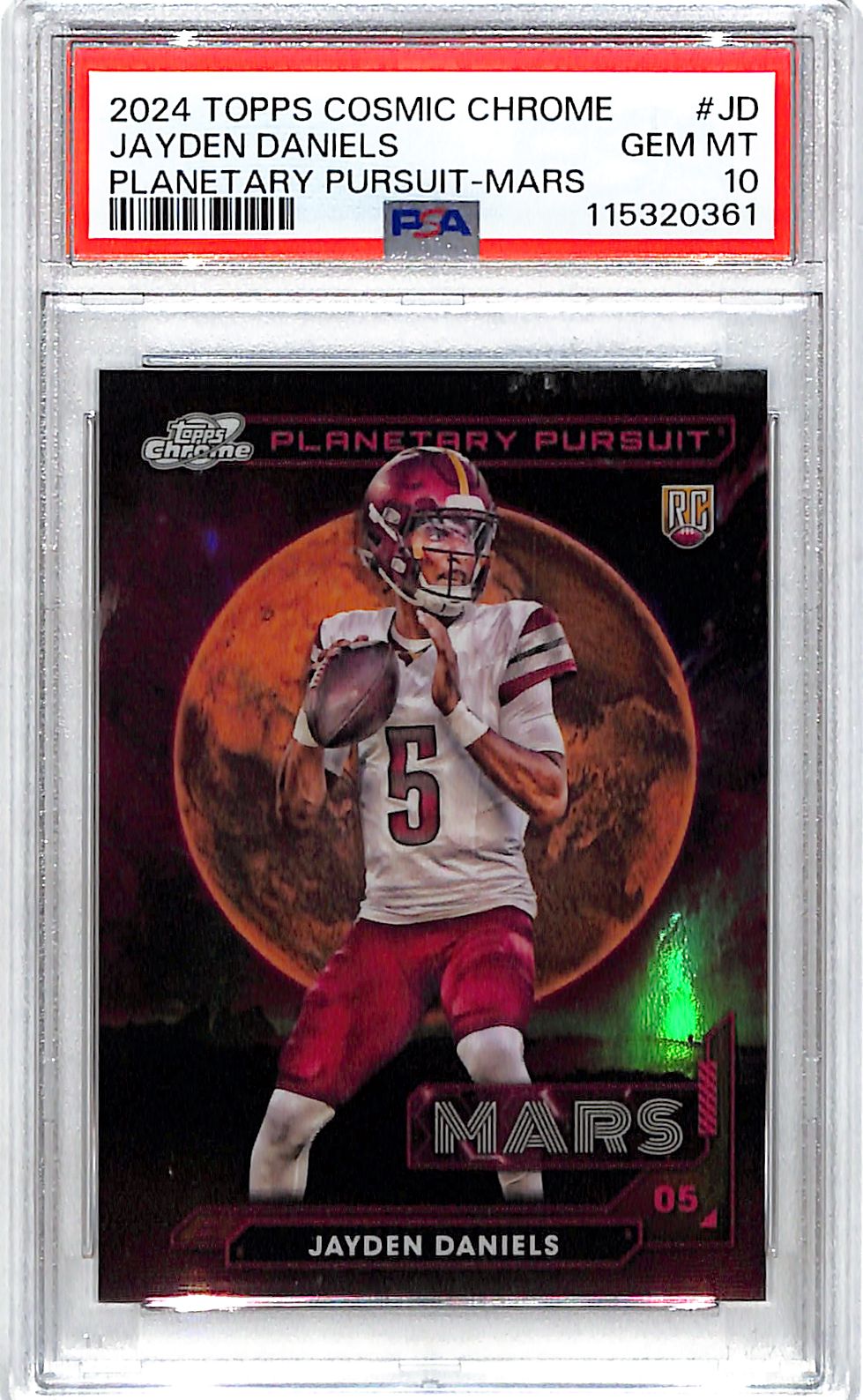 2024 Topps Chrome Cosmic Jayden Daniels Planetary Pursuit Mars Rookie RC PSA 10 Commanders