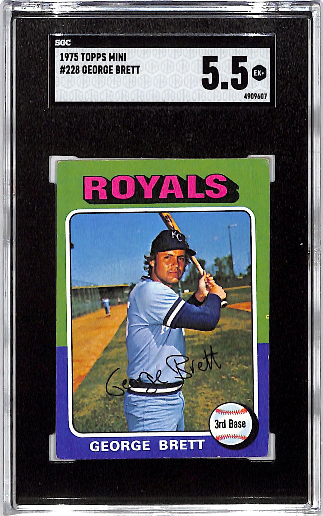 1975 Topps Mini George Brett Rookie RC #228 SGC 5.5 Royals