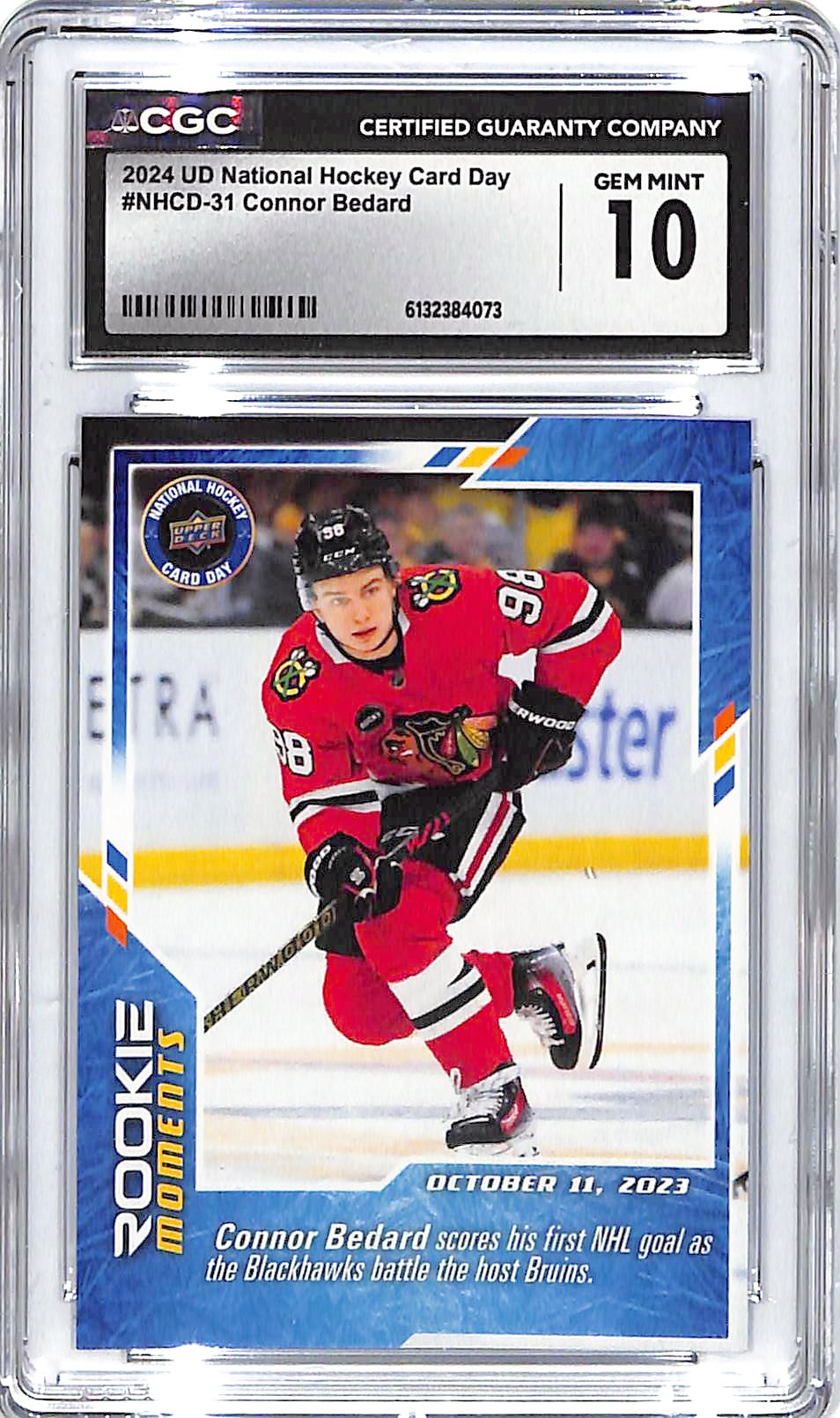2024 Connor Bedard Upper Deck National Card Day #NHCD-31 CGC Gem Mint 10
