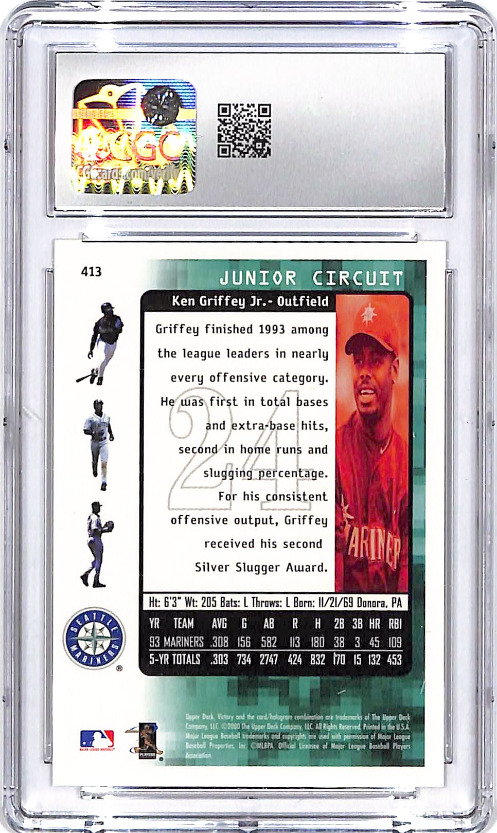 2000 Upper Deck Victory Ken Griffey Jr #408 CGC 9.5 Mariners