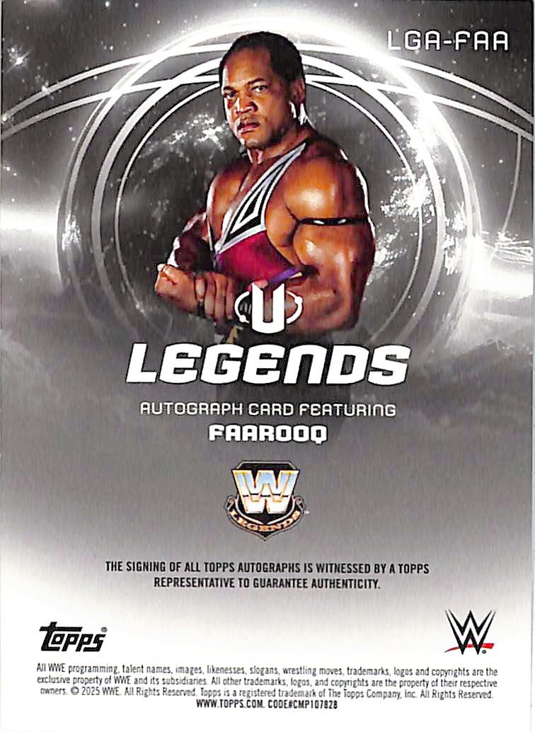 2025 Topps Universe WWE Farrooq Auto Autograph Legends