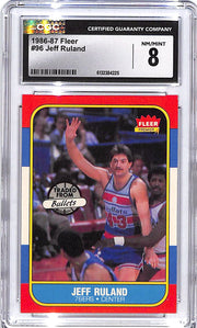 1986-87 Fleer Jeff Ruland #96 CGC 8 76ers