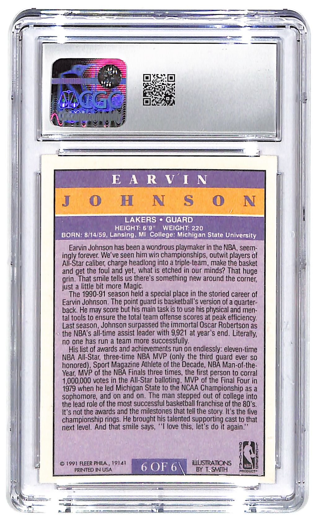 1991-92 Magic Johnson Fleer Pro-Visions #6 CGC Mint 9