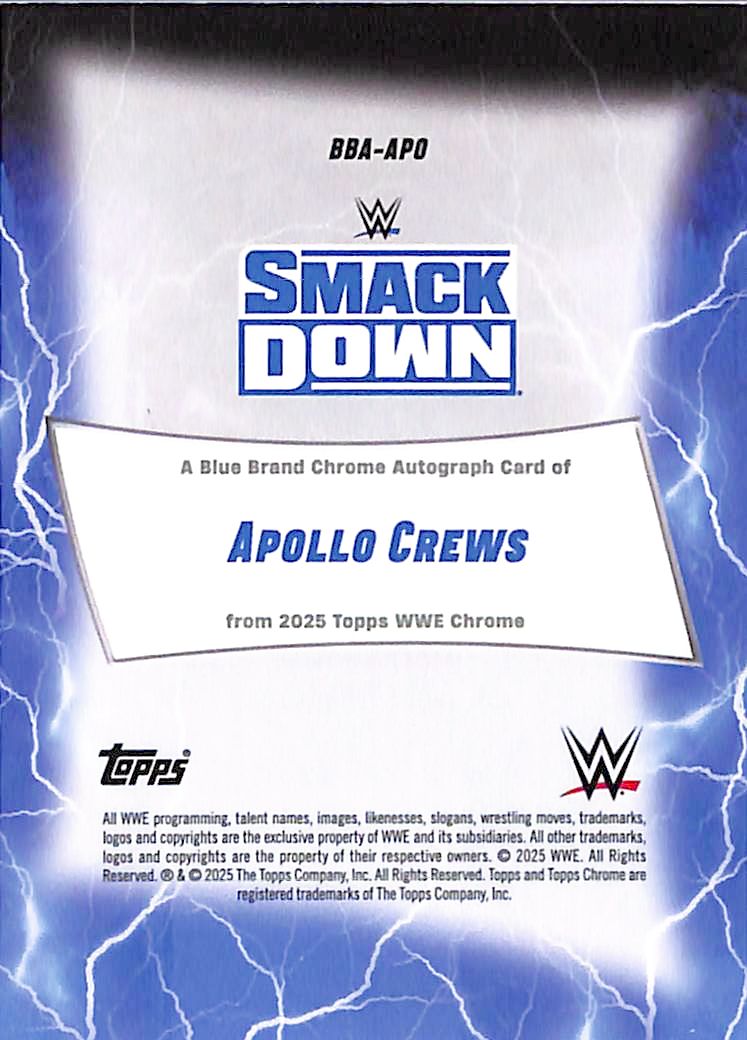 2025 Topps Chrome WWE Apollo Crews Auto Autograph Gold Geometric Refractor /50