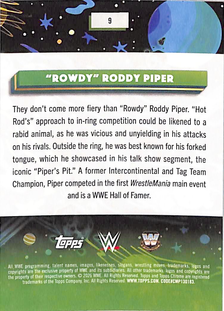 2026 Topps Chrome Cosmic WWE Rowdy Roddy Piper Gold /50