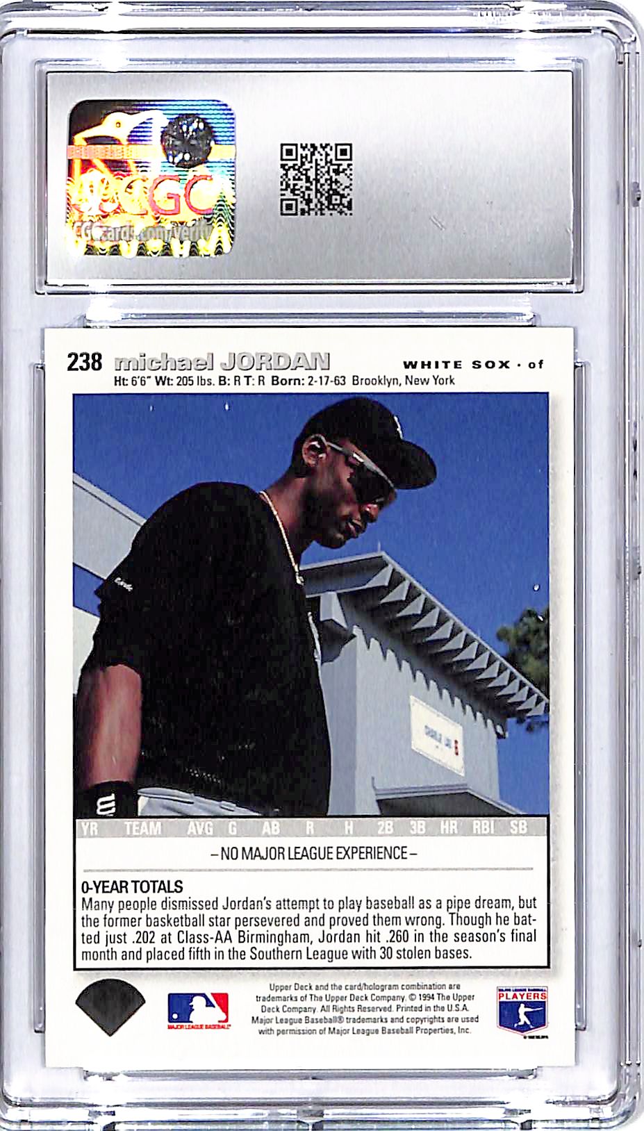 1995 Collectors Choice Special Edition Michael Jordan #238 CGC 9.5 White Sox