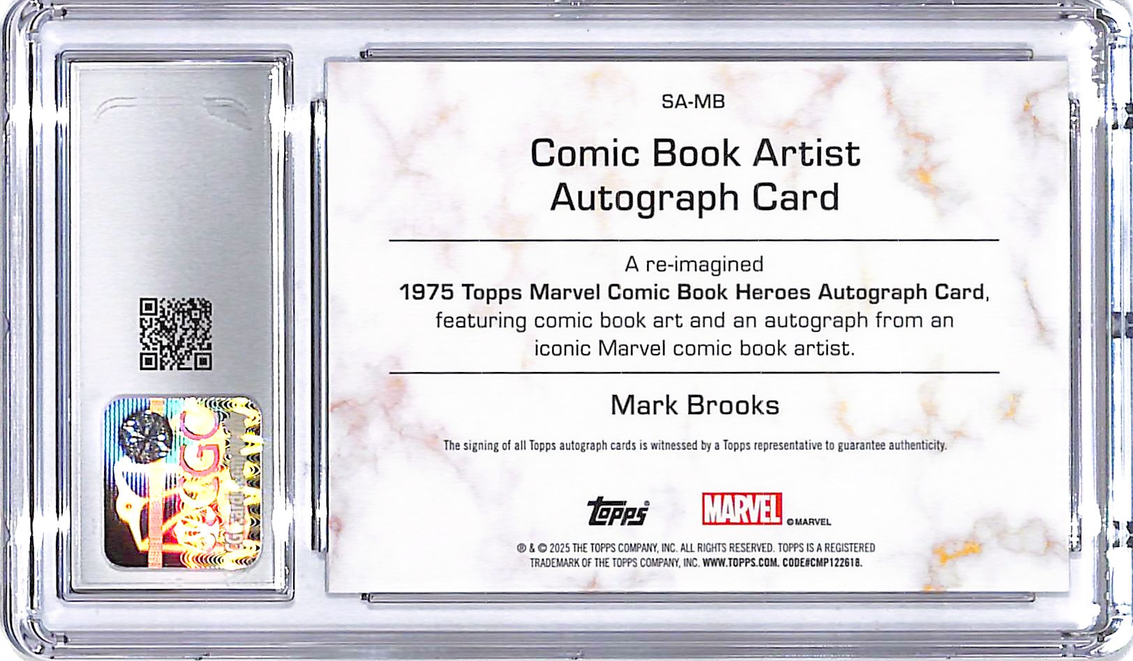 2025 Topps Marvel Comic Book Heroes 50th Mark Brooks Auto Autograph CGC 9.5