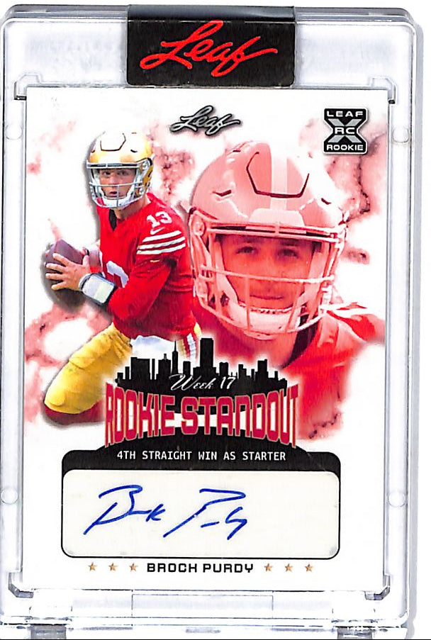 2022 Leaf Brock Purdy Rookie Standout Auto Autograph /1000 49ers