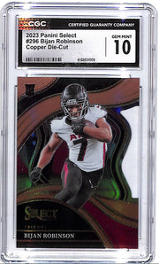 2023 Select Bijan Robinson Rookie RC Copper Die Cut /299 CGC 10 Falcons