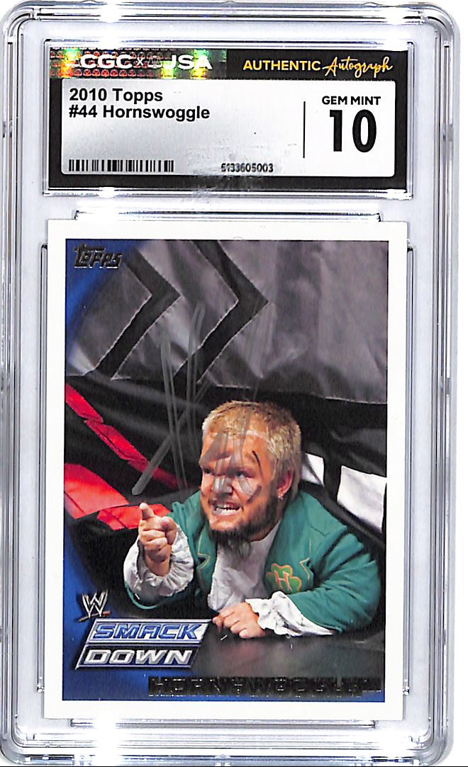 2010 Topps WWE Hornswoggle Signed Auto Autograph CGC JSA Authentic 10