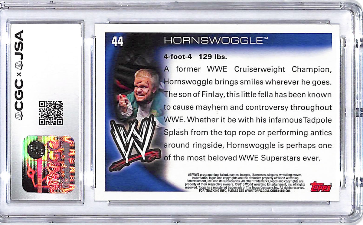 2010 Topps WWE Hornswoggle Signed Auto Autograph CGC JSA Authentic 10