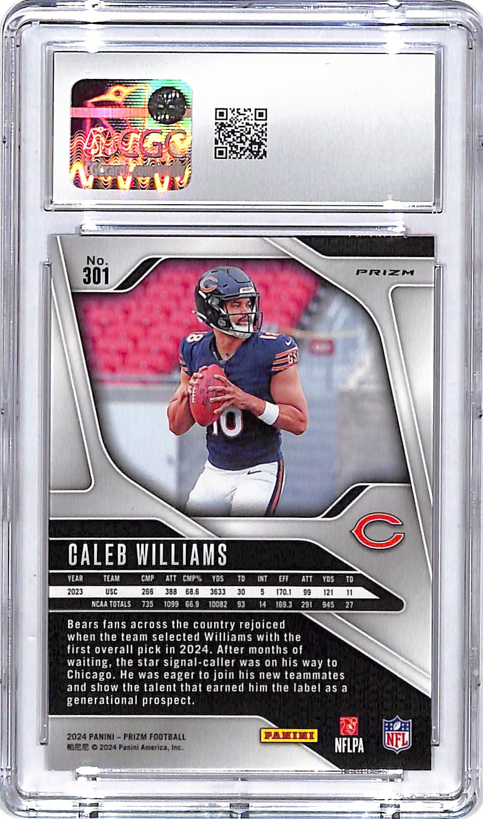 2024 Prizm Caleb Williams Rookie RC Red Sparkle CGC 9 Bears