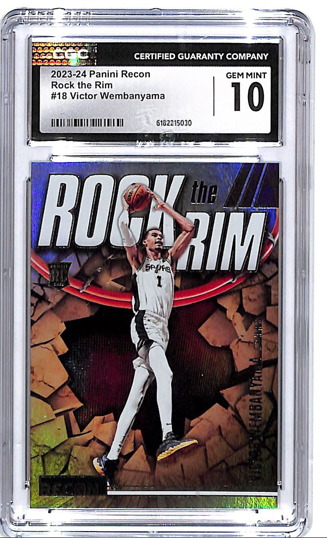 2023-24 Recon Victor Wembanyama Rock the Rim CGC 10 Spurs Rookie RC