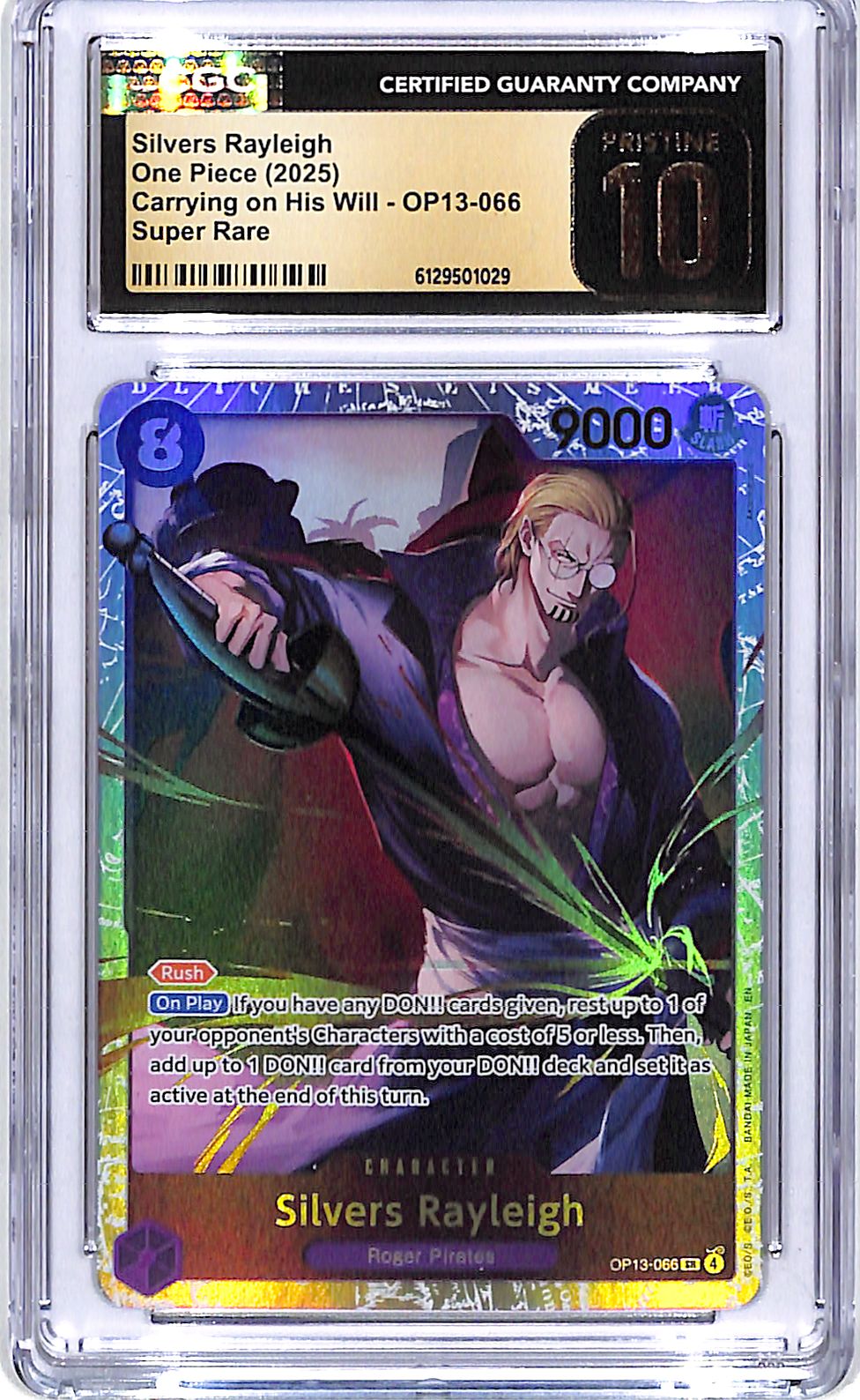 One Piece Carrying on His Will OP13 Silvers Rayleigh 066 CGC 10 Pristine
