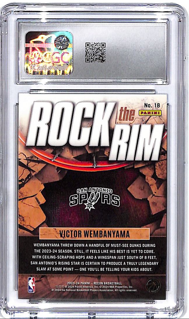 2023-24 Recon Victor Wembanyama Rock the Rim CGC 10 Spurs Rookie RC